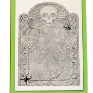 Tombstone Window Wall Cling Dry Erase Skeleton Spiders Halloween Decorations